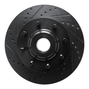 Ford F-250 Super Duty Brake Rotor (1) - Front Left - R1 Concepts - Drilled & Slotted - Black - `05-`07